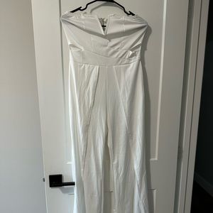 White peekaboo side romper